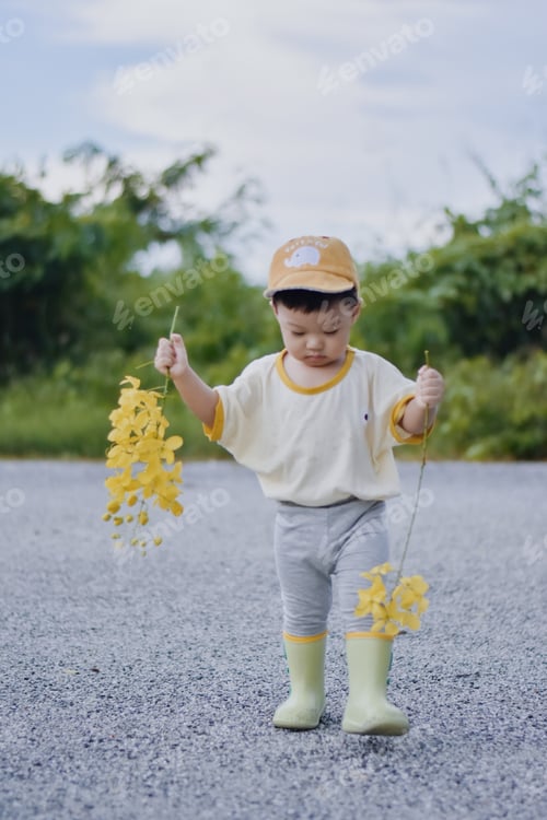 Preview: Cute Boy playing in the park, Sweet Little baby boy enjoying