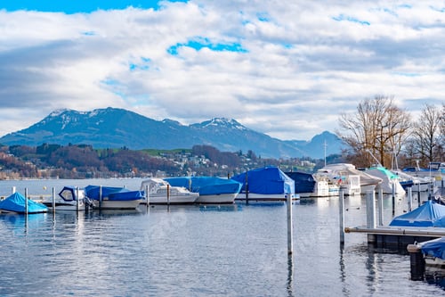 Preview: Ship parking on Lucerne lake Switzerland