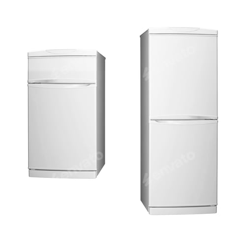 Preview: Big and small refrigerator isolated