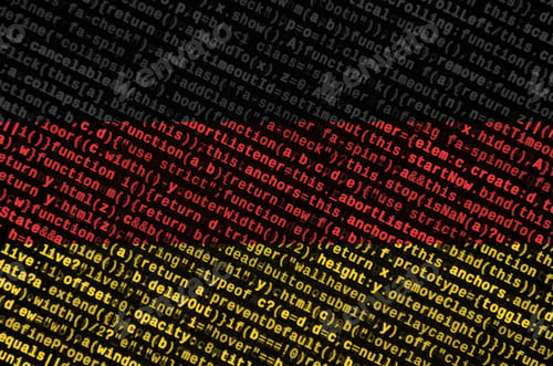 Preview: Germany flag is depicted on the screen with the program code