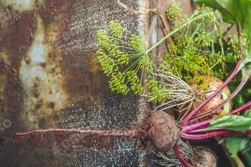 Preview: Vegetables - A Harvest (Beet, Garlic, Onions, Fennel, Greens And Another) A Set Of Vegetables Food