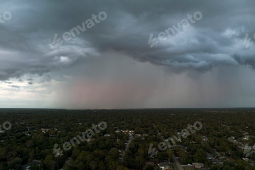 Preview: Landscape of dark ominous clouds forming on stormy sky before heavy thunderstorm