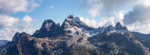 Preview: Rocky Mountain Landscape in British Columbia, Canada. Sunny Cloudy Fall Season.