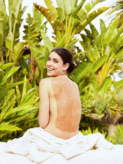 Preview: Caucasian woman having mud spa treatment