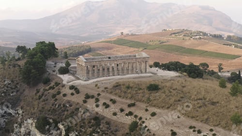 Preview: Aerial view of temple of Olympian is also known as the Columns of the Olympian Zeus. Action. Ancient