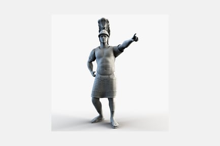 Preview: Stone roman soldier statue with extended arm