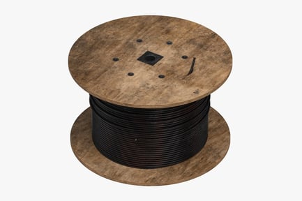 Vintage Wooden Cable Spool with Wire