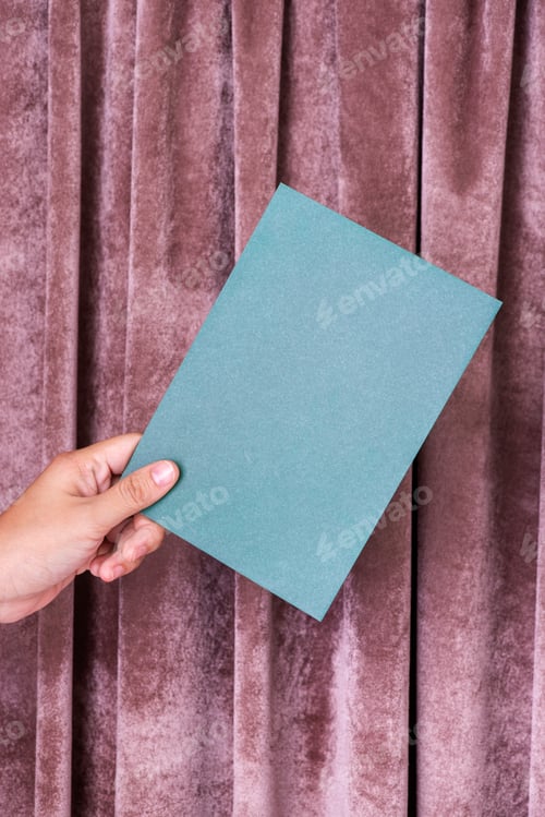 Preview: Blank card mockup in a feminine hand