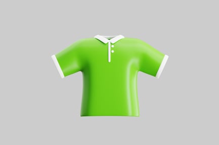 Preview: Green polo shirt with white trim