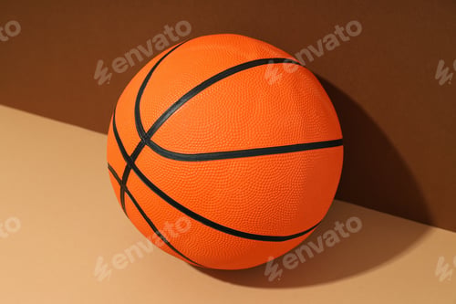 Preview: A basketball ball on a brown background
