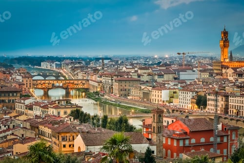 Preview: Sunset over vintage Florence, Italy