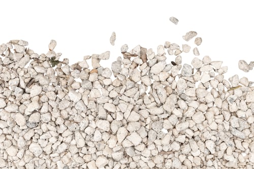 Preview: Small white gravel pieces are cut out against a white background