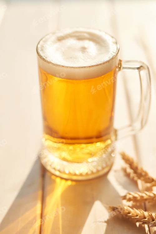 Preview: Oktoberfest. Beer mug. Big glass of lager beer