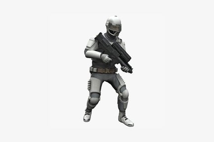 Preview: Armed soldier in combat armor
