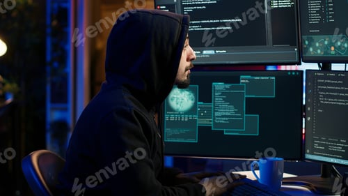 Preview: Hacker using PC to steal data, targeting unpatched security systems