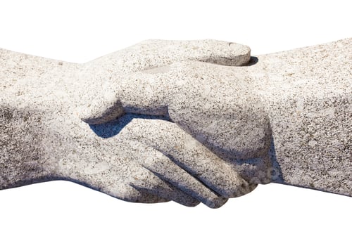 Preview: Granite handshake sculpture