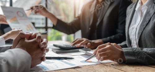 Preview: Professional Asian business adviser meeting to analyze and discuss the strategy of financial support