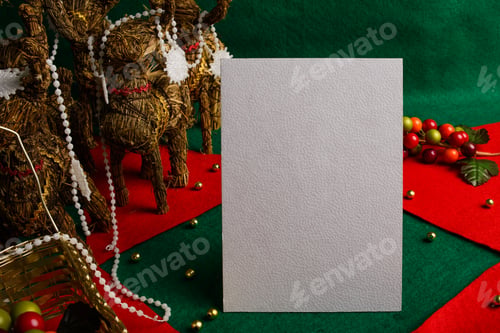 Preview: Blank card with Christmas decorations.