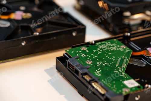 Preview: Computer parts of processing unit close up