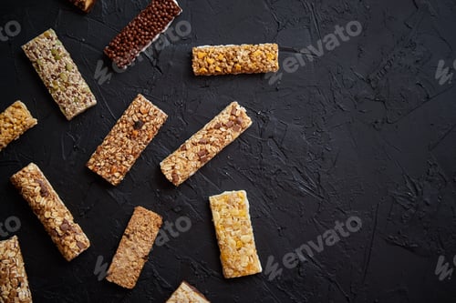 Preview: Various taste and flavour granola fitness bars concept