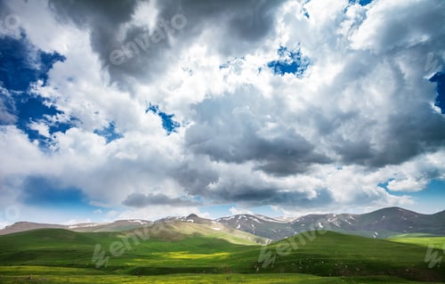 Preview: landscape with mountains and sky