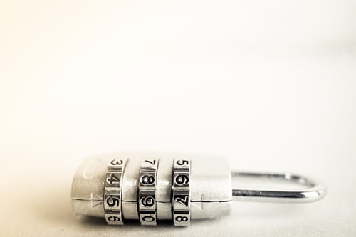 Preview: Combination Padlock In Blur Style For Security Concept Background