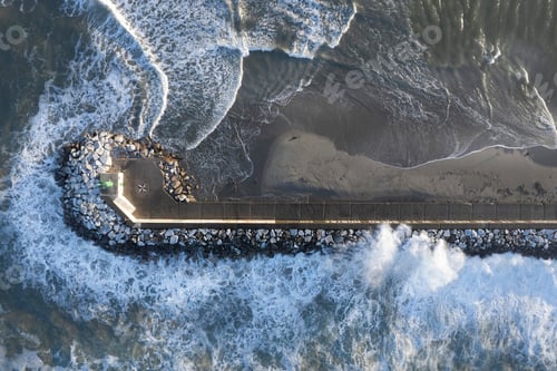 Preview: Aerial view at dawn of the port of Viareggio Italy