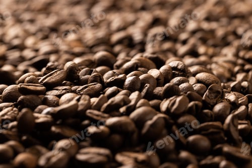 Preview: Image of close up of pile of roasting brown coffee beans
