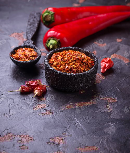 Preview: Red chili pepper on old rusty background