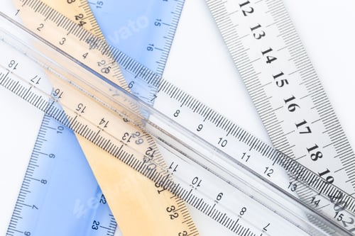 Preview: Set of measuring rulers isolated on white background