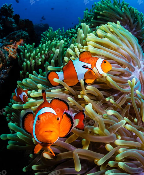 Preview: Clown fish swimming in the corals.