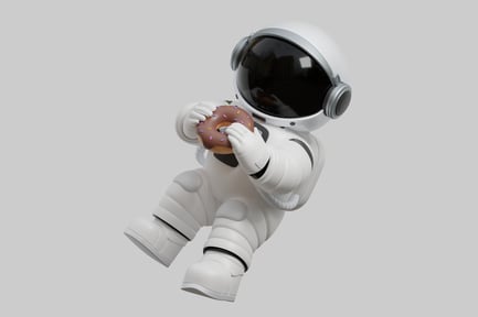 Preview: Astronaut with donut snack