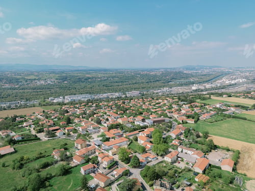 Preview: areal Shot of Lyon suburb