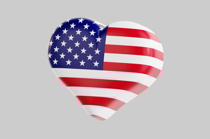 Preview: Heart-shaped object with American flag design