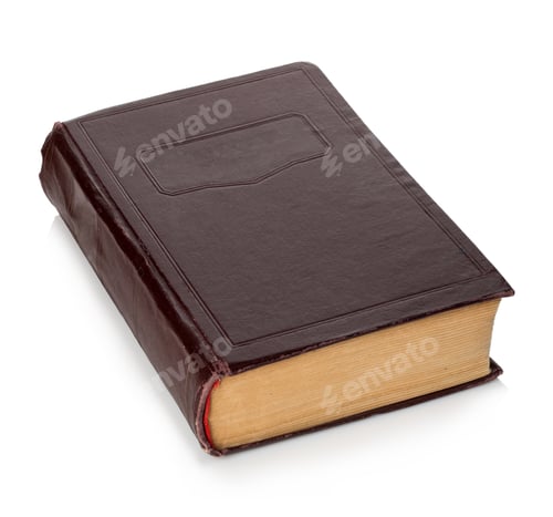 Preview: Old book isolated on a white background. Vintage