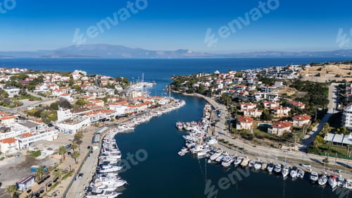 Preview: Dalyan Village drone view in Cesme Peninsula of Turkey