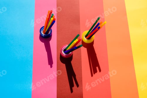 Preview: Plastic is a material for making recyclable colorful office supplies.
