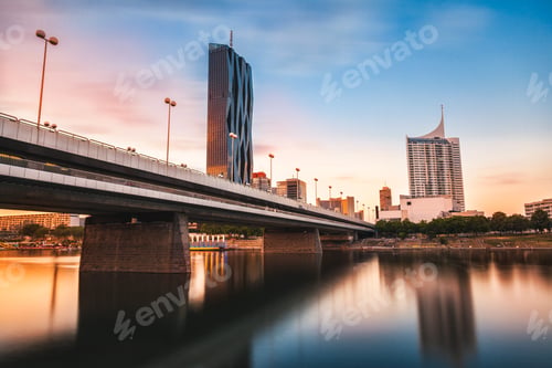Preview: Vienna skyline on the Danube river
