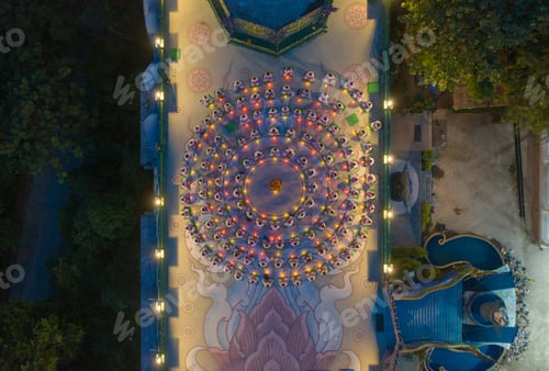 Preview: Temple in Thailand. Thai architecture building. Famous tourist attraction landmark.