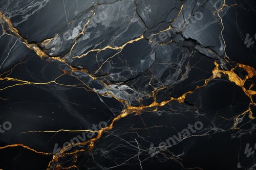 Preview: Black marble texture background with high resolution, marble slab with golden veins