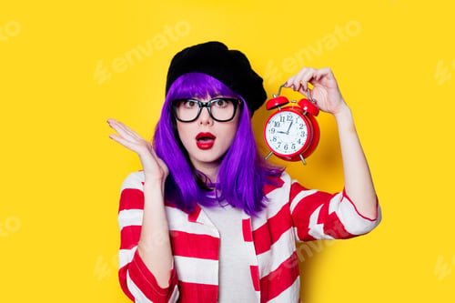 Preview: Woman with alarm clock