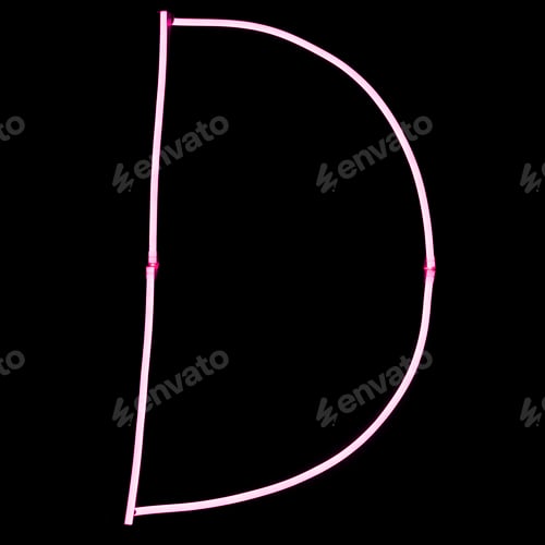 Preview: Alphabet pink neon lights on black background