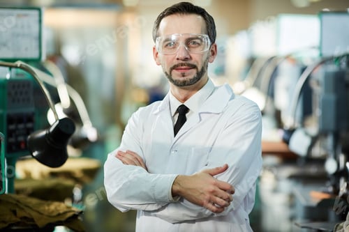 Preview: Factory Worker Wearing Lab Coat