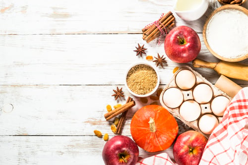 Preview: Fall baking ingredients on white