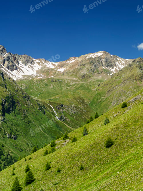Preview: Passo Gavia, mountain pass in Lombardy, Italy, to Val Camonica at summer