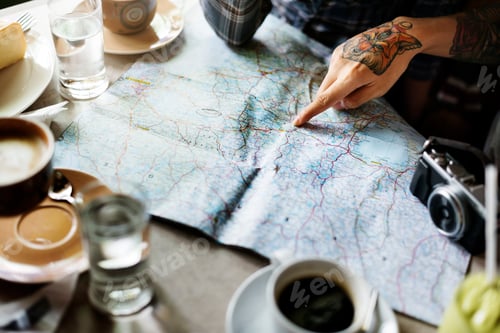 Preview: Map Planning Traveling Destination Vacation Concept