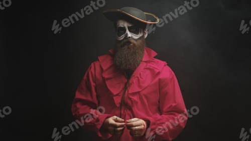 Preview: Young man with a stylish hat disguised as a pirate