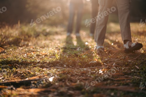 Preview: Family in holiday with hot drink of coffee or tea, young woman person in vacation camping lifestyle