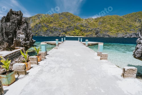 Preview: El Nido, Palawan, Philippines. Matinloc dock pier for tourists on island tour C