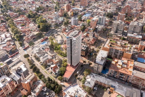 Preview: Aerial view of the architecture in Bogota, Colombia